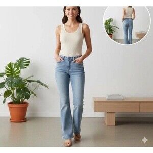 J. Crew  CURVY Full Length Demi Boot Jeans Light Wash Womens Size 29 T X 31  NWT